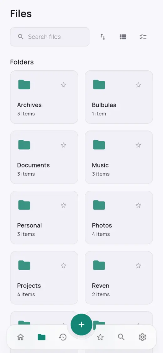 Folders and files